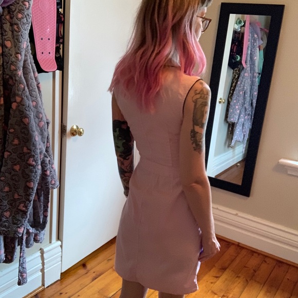 Candy Pink w/ Black Piping 50s 60s inspired Dress - Picture 5 of 6